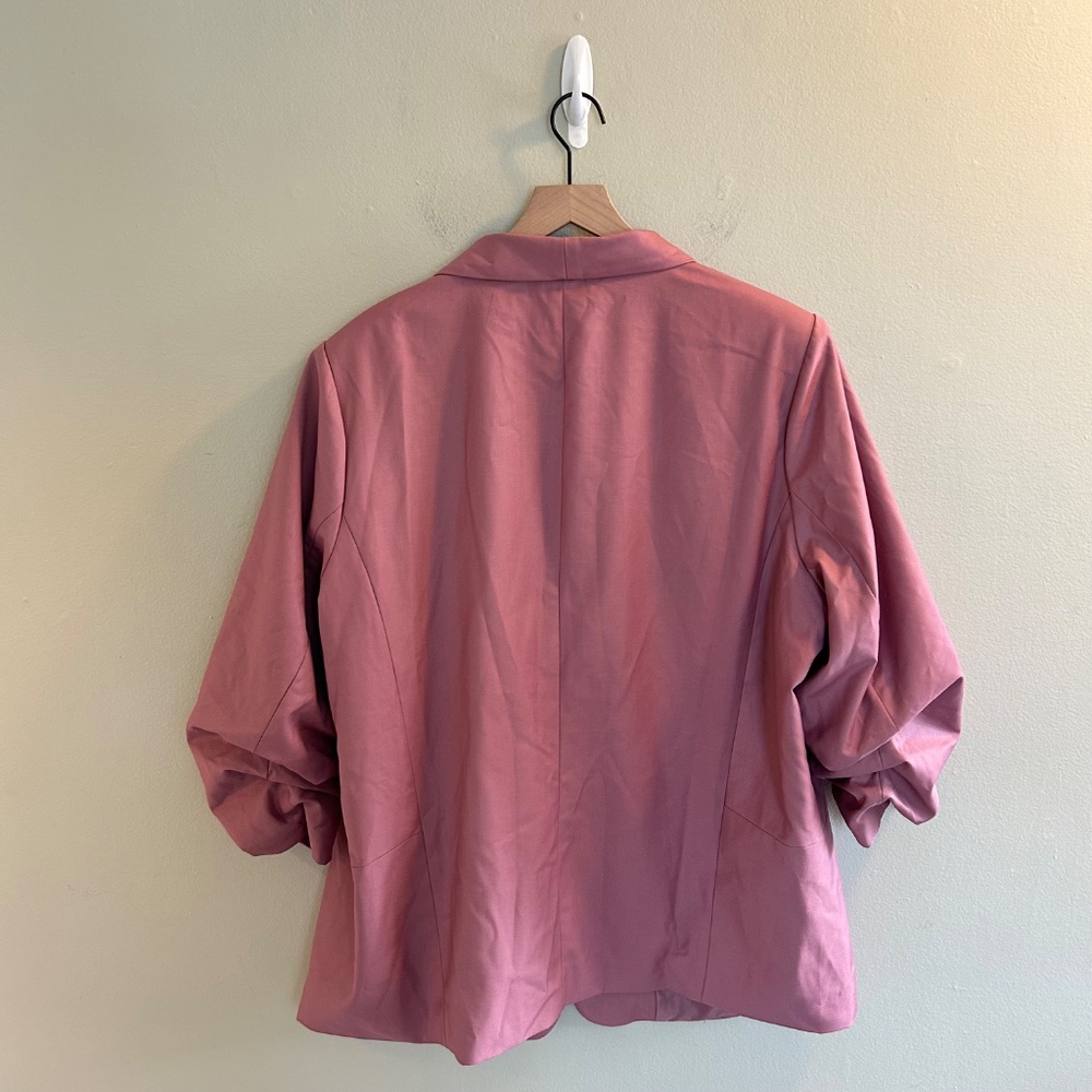 Mare Mare x Anthropologie Cinch Sleeve Blazer Mauve Size 2X Plus Dusty Rose Pink - Picture 3 of 10